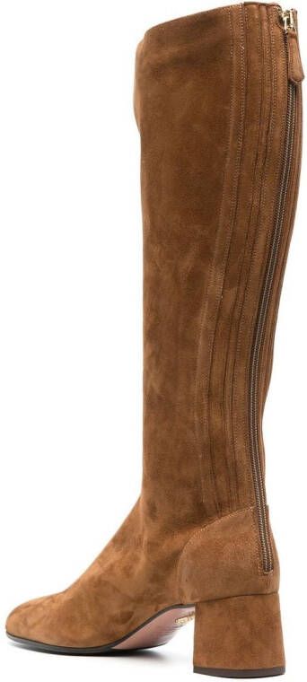 Aquazzura Saint Honore' 50mm suede boots Brown