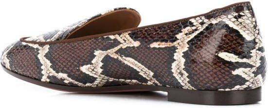 Aquazzura snakeskin-effect loafers Brown