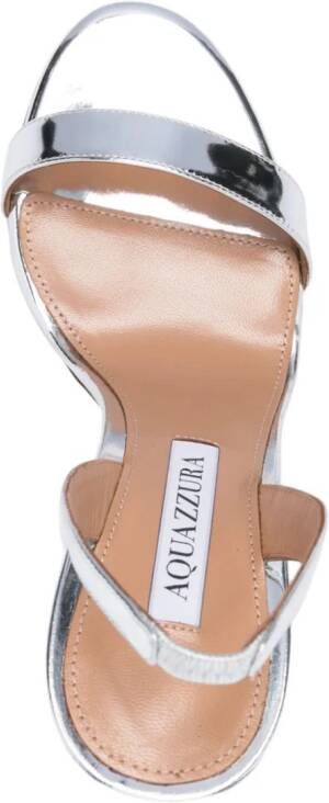 Aquazzura So Nude 110mm leather sandals Silver