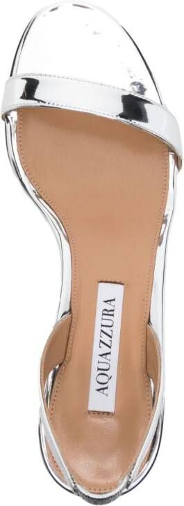 Aquazzura So Nude 50mm metallic sandals Silver
