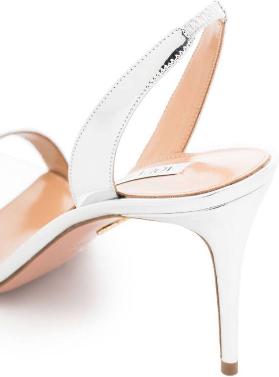 Aquazzura So Nude metallic slingback sandals Silver