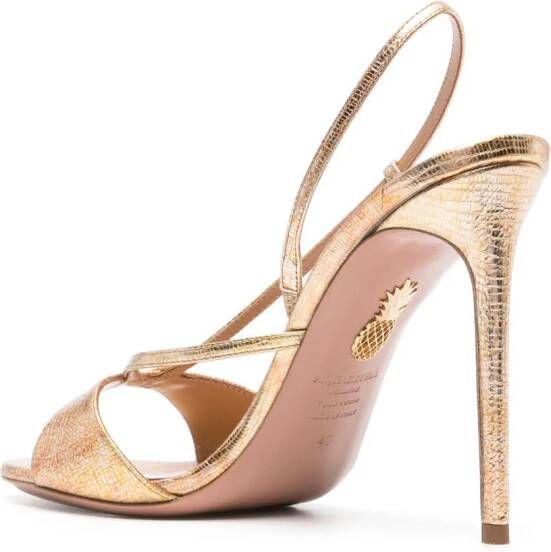 Aquazzura Sognare 105mm metallic sandals Gold