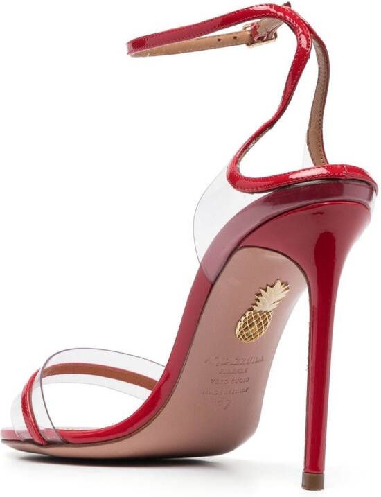 Aquazzura Sting 120mm patent leather sandals Red