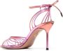 Aquazzura Straight To Heaven 90mm laminated-finish sandals Pink - Thumbnail 3
