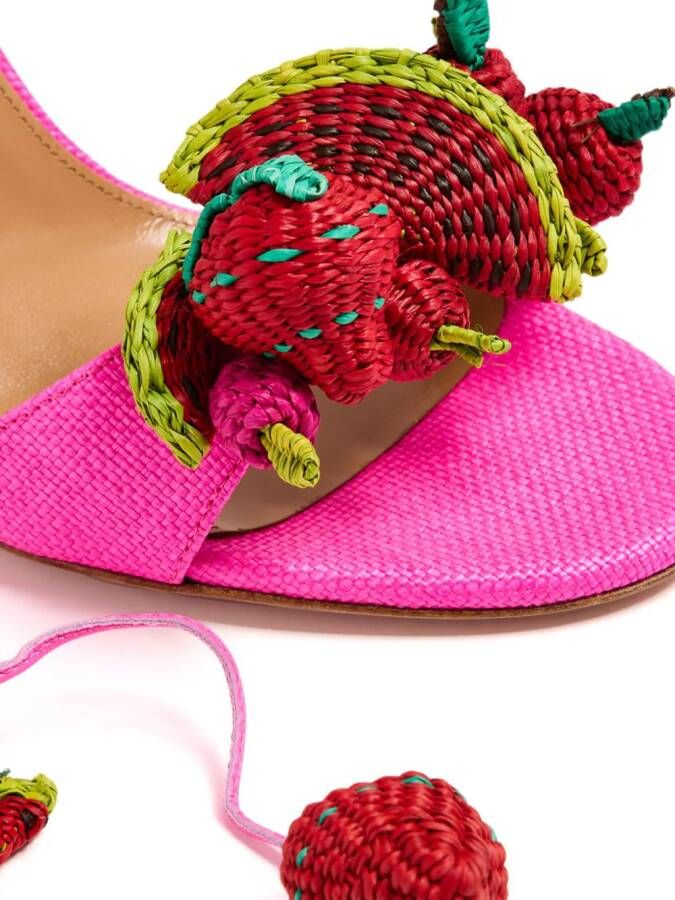 Aquazzura Strawberry Punch 105mm leather sandals Pink