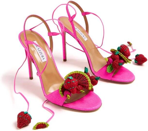 Aquazzura Strawberry Punch 105mm leather sandals Pink