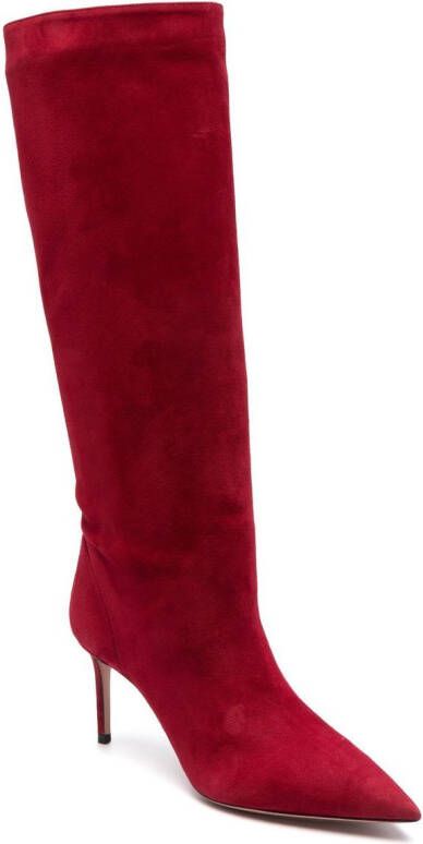 Aquazzura suede knee-length boots Red