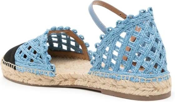 Aquazzura Sunburst crochet-knit espadrilles Blue