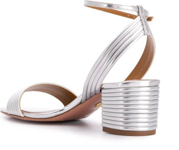 Aquazzura Sundance 50mm metallic sandals Silver