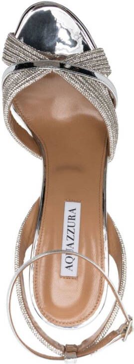 Aquazzura Sundance 85mm crystal-embellished sandals Silver