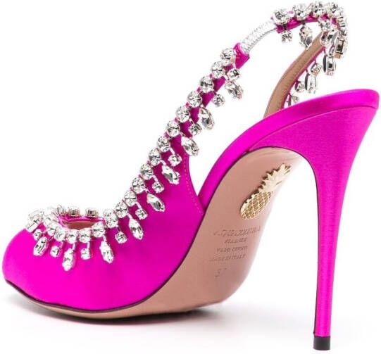 Aquazzura Temptation 105mm crystal-embellished sandals Pink