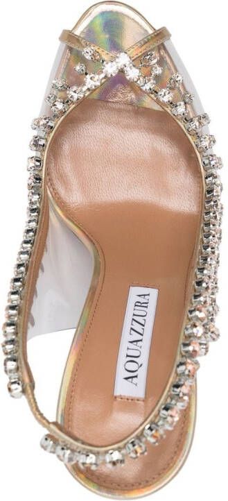 Aquazzura Temptation crystal embellished sandals Neutrals