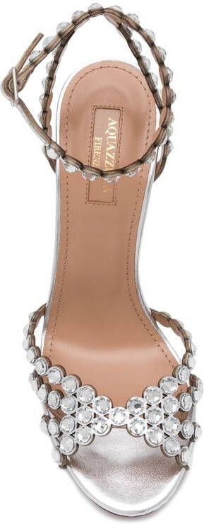Aquazzura Tequila 105mm crystal embellished sandals Silver