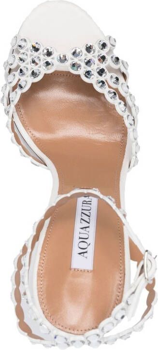 Aquazzura Tequila crystal-embellished 115mm sandals White