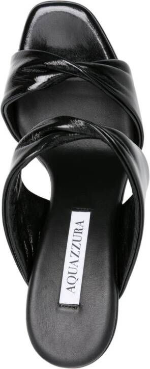 Aquazzura Twist 75mm leather mules Black