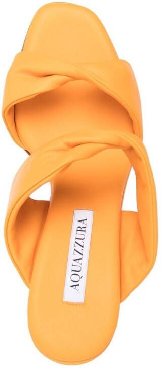 Aquazzura Twist 85mm leather sandals Orange