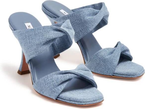 Aquazzura Twist 95mm denim sandals Blue
