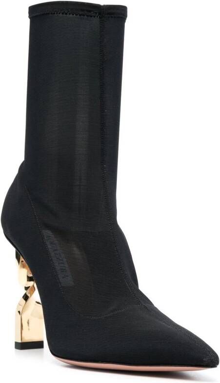 Aquazzura twist heel 105mm sock boots Black