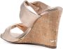 Aquazzura twist-strap metallic wedge sandals Gold - Thumbnail 3