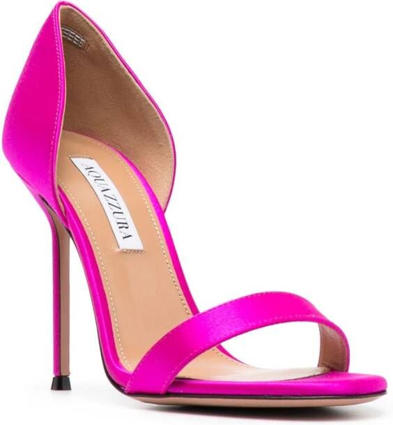 Aquazzura Uptown 105mm satin sandals Pink