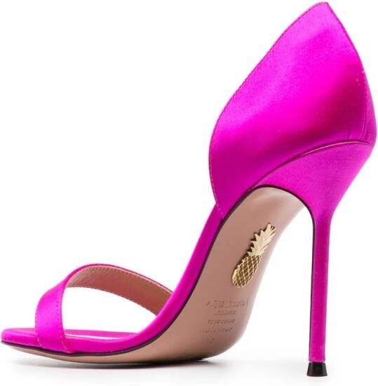 Aquazzura Uptown 105mm satin sandals Pink