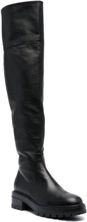 Aquazzura Whitney knee-high leather boots Black