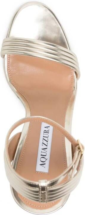 Aquazzura Wow 110mm leather sandals Gold