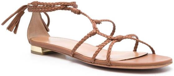 Aquazzura x Raquel Diniz tassel-detail strappy sandals Brown