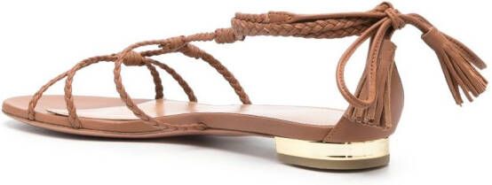 Aquazzura x Raquel Diniz tassel-detail strappy sandals Brown