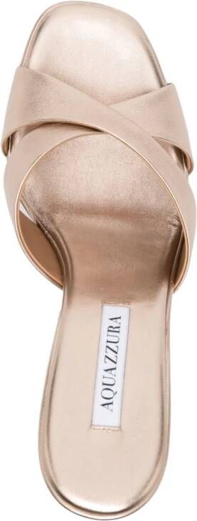 Aquazzura Yes Darling 95mm leather mules Brown