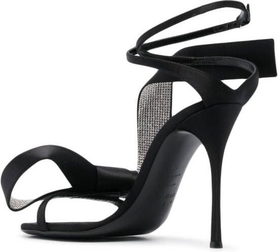 AREA x Sergio Rossi Marquise 105mm satin sandals Black