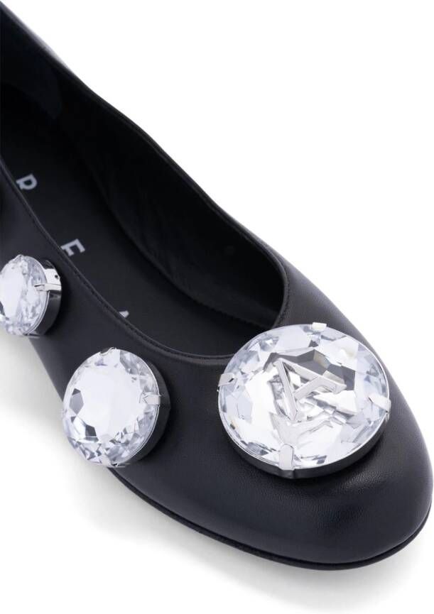 AREA crystal-embellished ballerina shoes Black