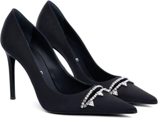 AREA crystal-embellished stiletto pumps Black