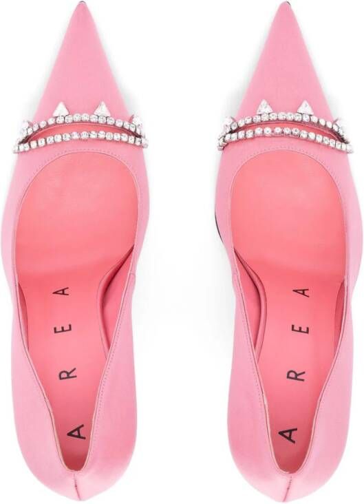 AREA crystal-embellished stiletto pumps Pink