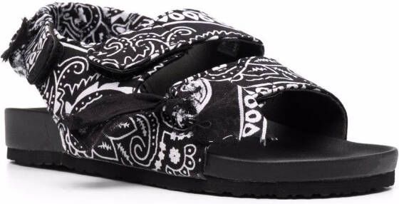 Arizona Love Apache bandana-print gauze sandals Black
