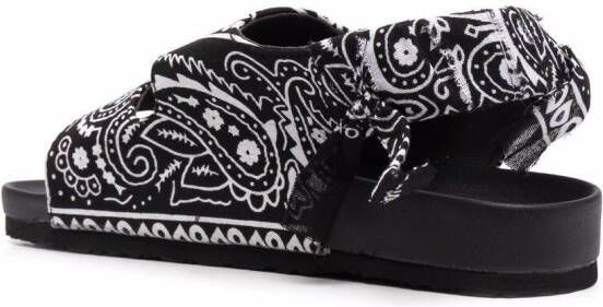 Arizona Love Apache bandana-print gauze sandals Black