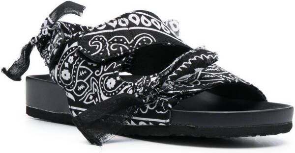 Arizona Love Apache bandana-print sandals Black