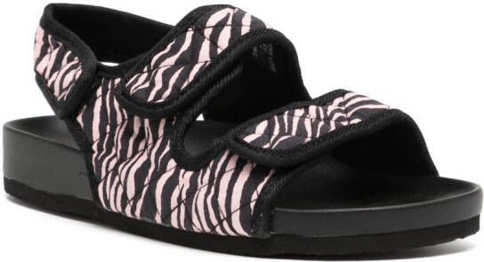 Arizona Love Apache zebra-print quilted sandals Black