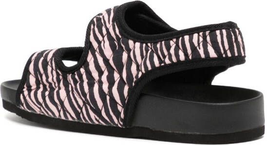 Arizona Love Apache zebra-print quilted sandals Black
