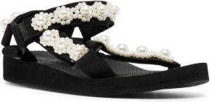 Arizona Love peal-embellished touch-strap sandals Black