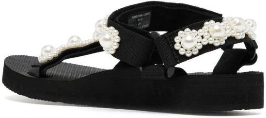Arizona Love peal-embellished touch-strap sandals Black