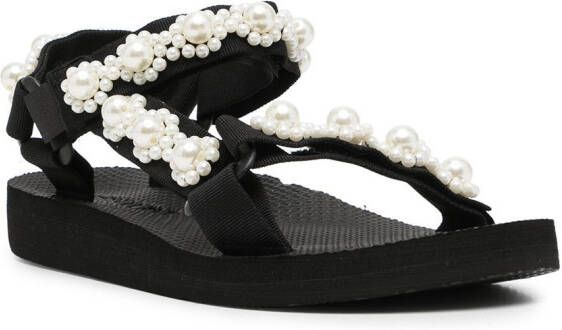 Arizona Love pearl embellished sandals Black