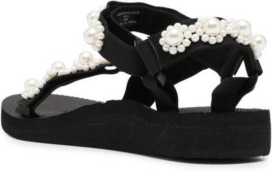 Arizona Love pearl embellished sandals Black