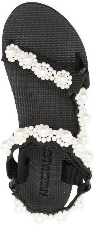 Arizona Love pearl embellished sandals Black