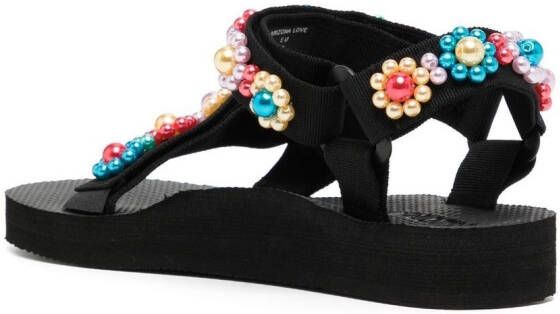 Arizona Love Trekky pearl-embellished sandals Black