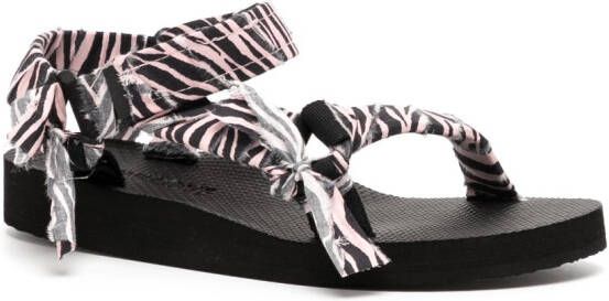 Arizona Love Trekky zebra-print sandals Black