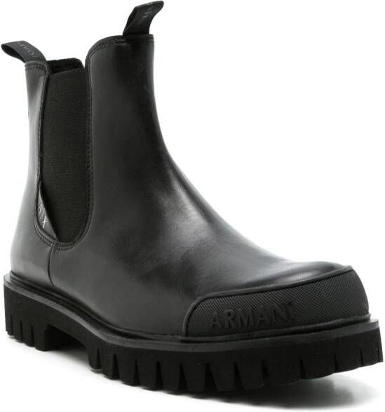 Armani Exchange calf-leather ankle boots Black