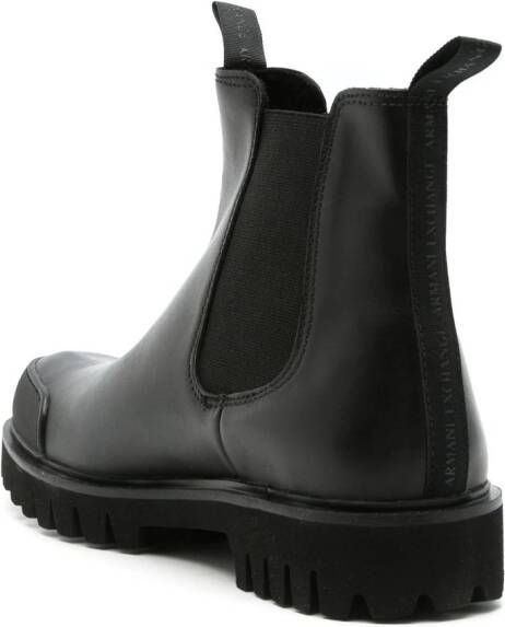 Armani Exchange calf-leather ankle boots Black