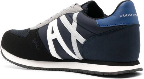 Armani Exchange colour-block lace-up sneakers Blue