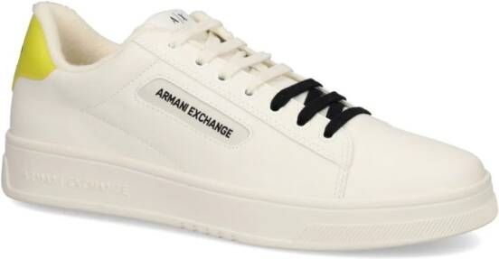 Armani Exchange double-coloured laces leather sneakers White